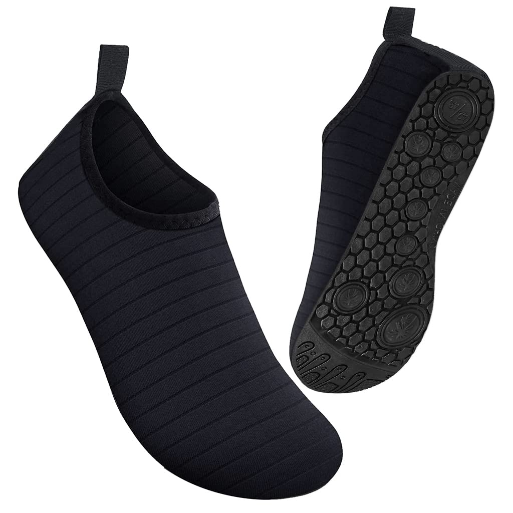 PALAY Water Shoes for Men Women Quick-Dry Beach Barefoot Aqua Socks Slip-on for Sport Swim Surf Yoga Exercise - Black (US 9-10 Women/US 8-9 Men) PALAY Water Shoes for Men Women Quick-Dry Beach Barefoot Aqua Socks Slip-on for Sport Swim Surf Yoga Exercise - Black (US 9-10 Women/US 8-9 Men)